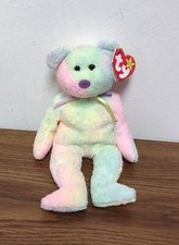 1999 TY Beanie Babies "Groovy" Tie Dye Bear Plush Toy P.E. Pellets MWMT