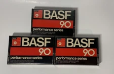 Lot of 3 BASF Performance 90 1980 Audio Cassette Tapes Used