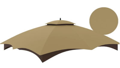 #ad 10 x 12 ft Beige Replacement Canopy Top Cover for Lowes Allen Roth Gazebo Tent $94.89