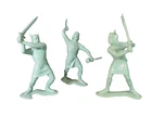 Vintage 3 LOUIS MARX & CO. 6" Inch Green VIKING Figures Excellent Condition 1964
