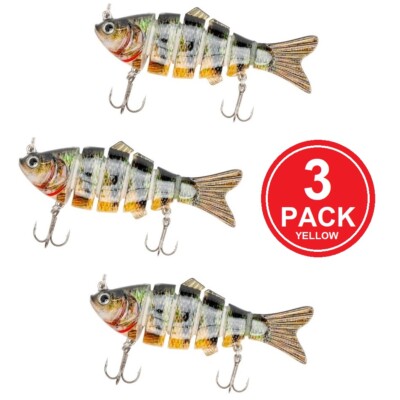 Multi Jointed Bait 6-Segment Fishing Lures Swimbait Bass Tackle 3 PCS / 3 COLORS | eBay Multi Jointed Bait 6-Segment Fishing Lures Swimbait Bass Tackle 3 PCS / 3 COLORS | eBay
