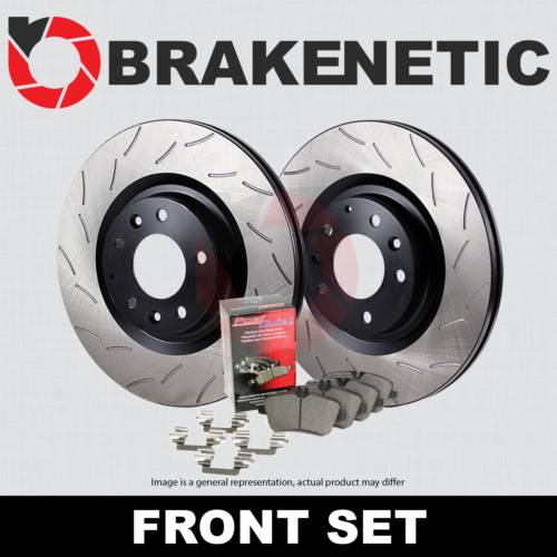 FRONT BRAKENETIC Premium RS Slot Brake Rotors + Ceramic Pads 55.40036.44 - Foto 1 di 1
