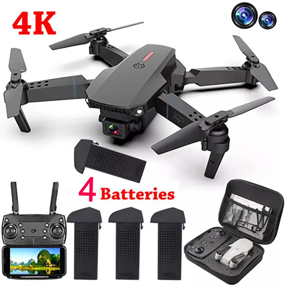 2022 New RC Drone With HD Dual Camera WiFi FPV Foldable Quadcopter +4 Battery | eBay