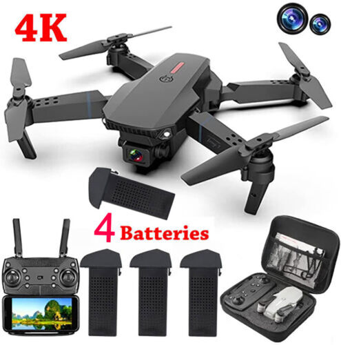 2022 New RC Drone With 4K HD Dual Camera WiFi FPV Foldable Quadcopter +4 Battery - 第 1/13 張圖片