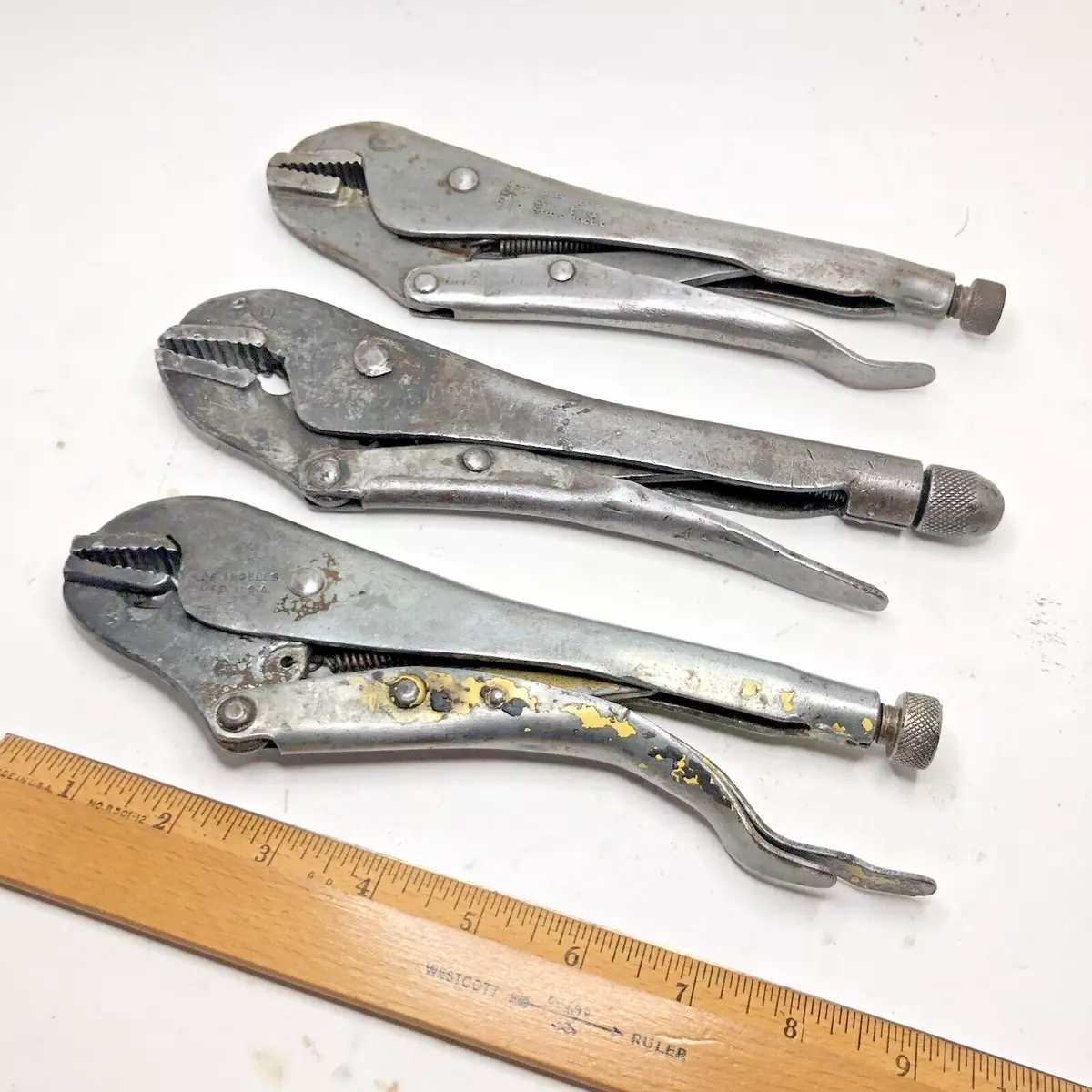Lot 3 Vintage Vise Grip Locking Pliers Petersen Samson Proto Los Angeles USA