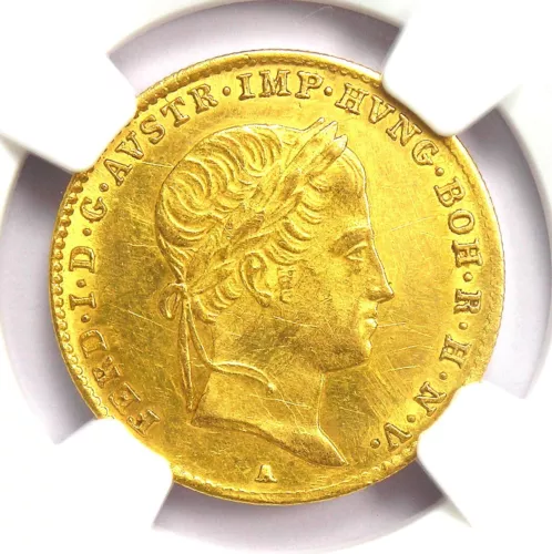 1841 Hungary Gold Ducat Coin 1D - Certified NGC Uncirculated Detail (UNC MS)