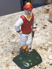 Cast Iron Golfer Vintage Statue Metal Door Stopper Golf Decor Bookend 10
