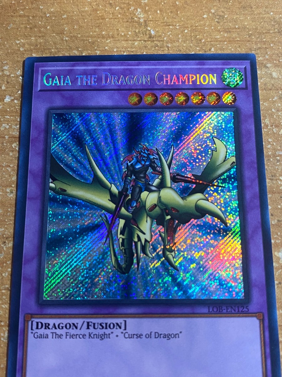 🔥 Yugioh Gaia the Dragon Champion LOB-EN125 SECRET RARE HOLOFOIL