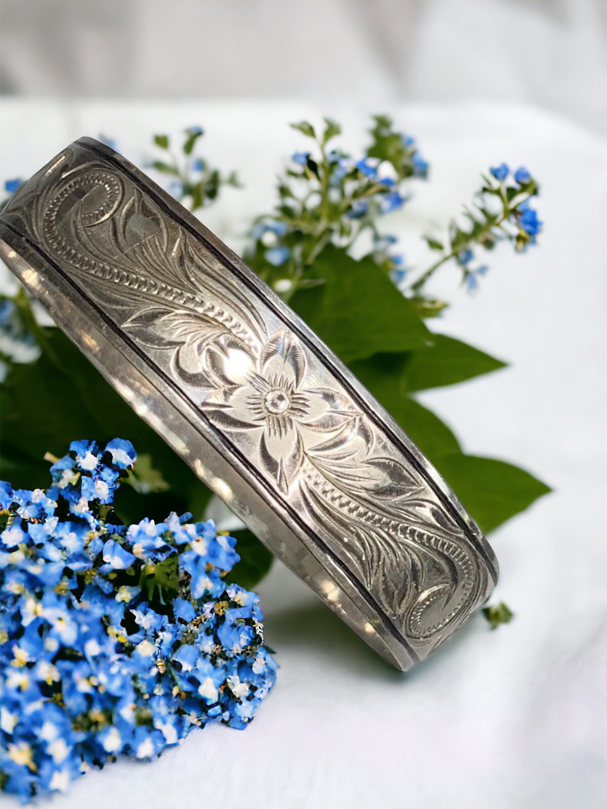 SOLID 925 Sterling Silver Hand Tooled Artist Sign… - image 3