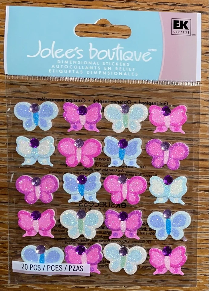Jolees Bright Butterflies Espuma Repeticiones Álbum de Recortes Pegatina Rosa Azul Verde Gemas 3D Foto 3 de 4