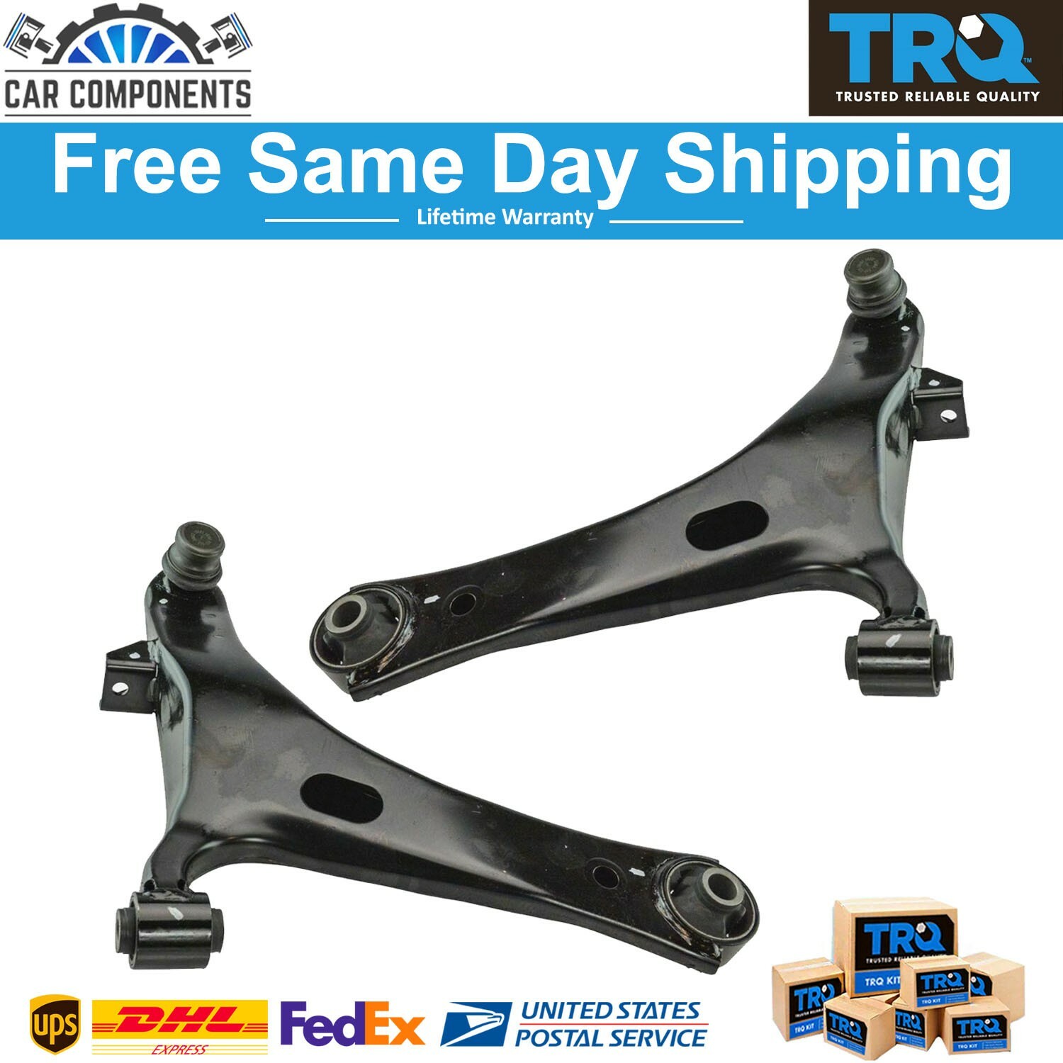TRQ Front Lower Control Arm with Ball Joint LH RH Set For 2005-09 Subaru Legacy