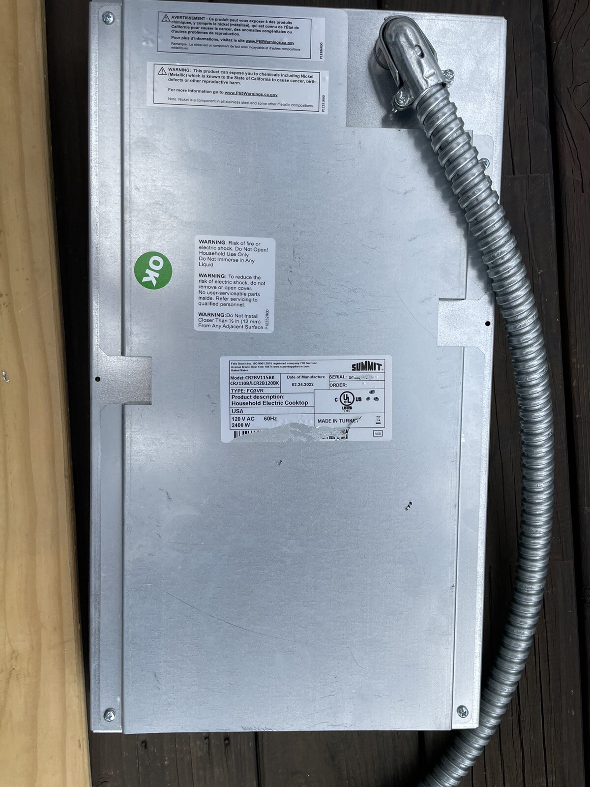 10.54111.048 Radiant sur Burner Element 6" 120volt SUMMIT / LOW TEMP CORP 195344