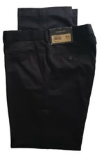 NEW 80 Dockers 34x32 Solid Black Polyester Rayon Blend Dress Pants Flat Front