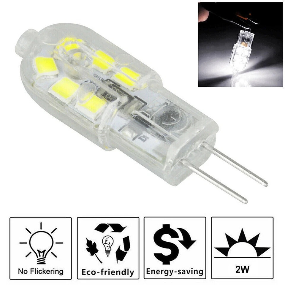 20PCS White G4 LED Light Bulbs 2W (20W Equivalent) DC 12Volt Bi-pin Base Lamp US - Image 3 of 4
