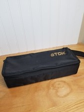 80's TDK 15 Cassette Tape Storage Holder Case Black Nice Condition