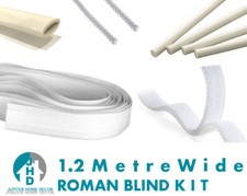 ROMAN BLIND KIT 1.2m - 4 x rods, 4 x tape, hook & loop, 1 bottom bar, 10m string