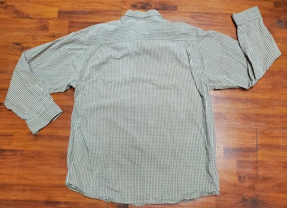 Columbia Shirt Men's XL Brown Plaid Check Long Sleeve Button Up Pocket Cotton - Image 2 of 4