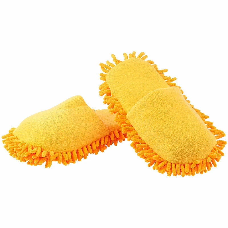 infactory 2er-Set Putz-Hausschuhe mit reinigender Mikrofaser-Sohle, je Gr. 42-43 - Bild 2 von 4