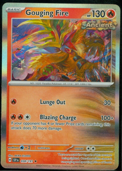 Pokemon - GOUGING FIRE 038/191 - Holo Rare - Surging Sparks - NM/M