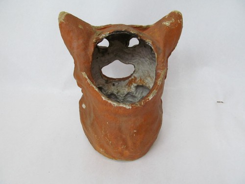 Polpa di cartapesta vintage gatto arancione su recinzione Jack-O-Lantern - Foto 2 di 4