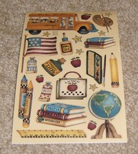 Creative Imaginations Sticker Sheet  by Debbie Mumm.....School Days, School Bus