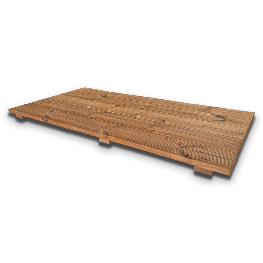 Pedana doccia antiscivolo in legno 100x60 cm in pino termotrattato, spes. 4,5 cm