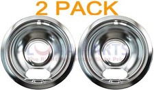2 Pack Frigidaire Tappan Gibson Stove 6" Burner Chrome Drip Pan Bowl 316048414