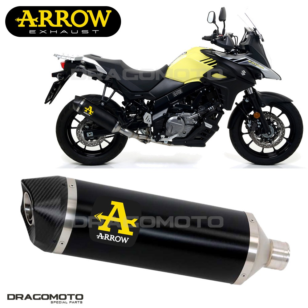 Silencieux Suzuki V-Strom 650 Arrow alu noir, le compagnon idéal pour vos road trips et voyages