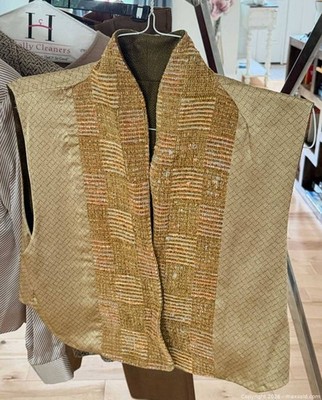 Silk Workwear Lot Tamotsu Shell + Alfred Sung Knit + Reversible Vest Vintage