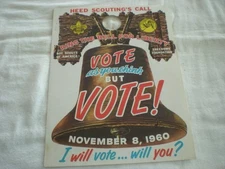 Vintage Boy Scout " Vote " Door  Hanger  { Please Read! }