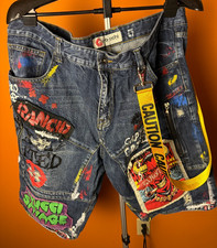 Rare Limited edition iro-ochi iroochi sz 42 mens denim shorts patches punk rock
