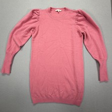 WAYF Womens Sweater Dress Regular Pink Puff Sleeve Knit Large