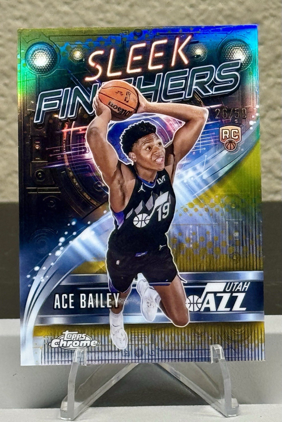 2025-26 Topps Chrome Ace Bailey Sleek Finishers RC TRUE GOLD /50