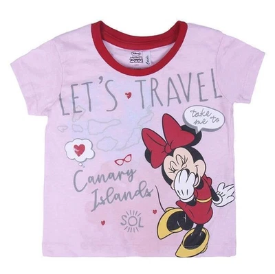 Disney Minnie Mouse T-Shirt Mädchen Rosa Let’s Travel Gr. 92 - 152 - Bild 1 von 2