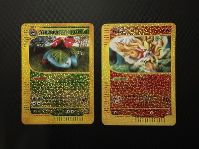 Pokémon Oversize Karten Box Topper Holo Reverse - Venusaur 4/12 & Entei 5/12