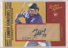 2019 Leather & Lumber Rookie Signatures Blue 91/99 Garrett Hampson #138 Auto 4l3