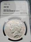 1922 Peace silver dollar - NGC AU58
