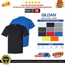 10 Pack Of Gildan G830 Adult 50/50 T-Shirt Pocket Short Sleeves DryBlend T Shirt