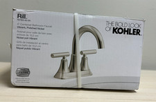 Kohler Rill 4-in Centerset Bathroom Sink Faucet with Drain, Polished Nickel