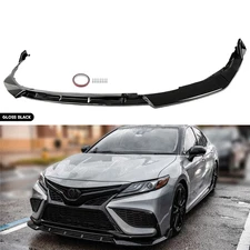 Fits 2018-2024 Toyota Camry Sport SE XSE Gloss Black Look Front Bumper Lip