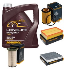 Inspektionspaket MANNOL Longlife 5W-30 5L für VW Polo 1.6 TDI T-Cross