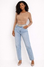 NWT Mesh Bodysuit Small S Beige Tan Ruched Textured Long Sleeve Night Out