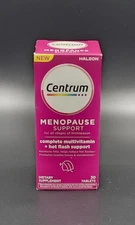 Centrum Menopause Complete Multivitamin + Hot Flash Support 30 Tabs Exp 06/2026