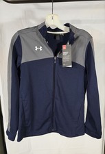 Under Armour Men s Full Zip Navy Blue/Gray Warm Up Jacket Size Youth Large