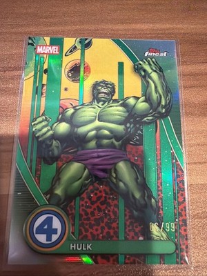 HULK 2026 Topps Finest Fantastic Four GREEN Refractor /99 Rare #92 COLOR MATCH