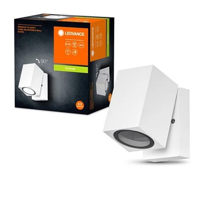 Außenleuchte Wandlampe Endura Classic Cube Weiß IP44 max. 35W GU10 verstellbar