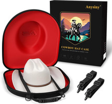Crush-Proof Travel Hat Box for Cowboy Hats with Adjustable Carry Strap