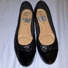 Time and Tru 8 1/2w Black Ballet Flats Women's Shoes Slip On