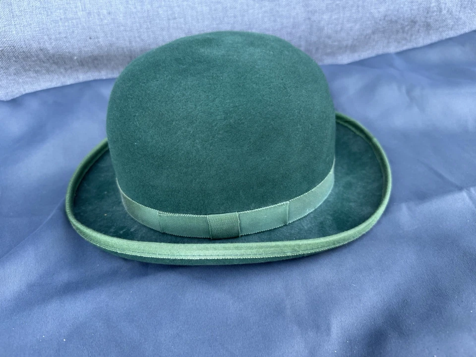 Sombrero Golden Gate Co. L.A. Bowler Derby Fieltro Talla 7 Verde De Colección Foto 2 de 4