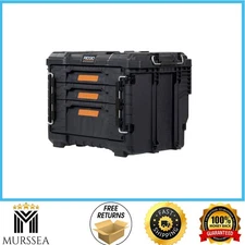 RIDGID Pro Gear Gen 2 XL 3-Drawer Black Tool Box Organizer w/ Dividers